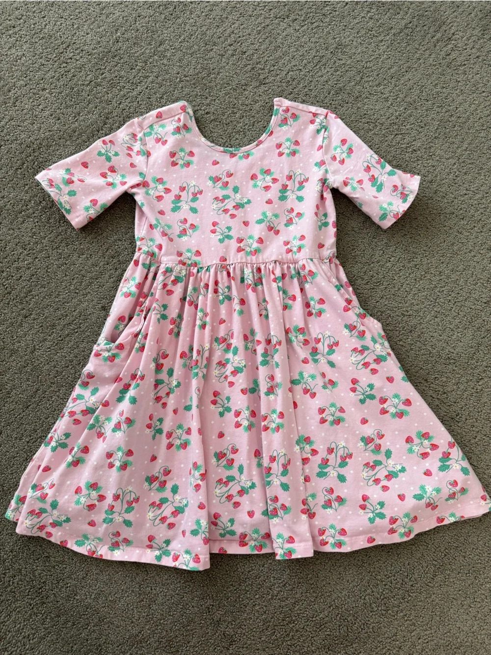 Ruffle Butts Size 8 Pink Strawberry Print Skirted Bottoms with Green Accents
